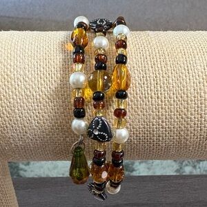 Unique Beaded Pearl Wrap Bracelet